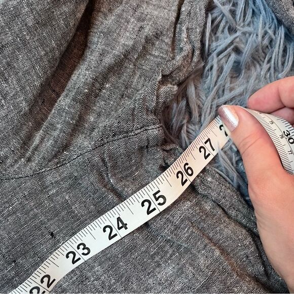 Cynthia Rowley Gray Linen Blouse Top Size 3X - Picture 5 of 6